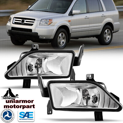 #ad For 06 08 Honda Pilot Bumper Fog Light Driving Lamp Clear Lens Pair Replacement $39.99