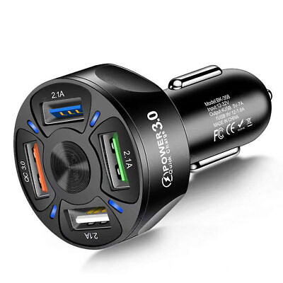 4 USB Port Super Fast Car Charger Adapter for iPhone Samsung Android Cell Phone $3.99