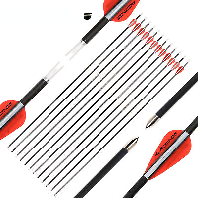 12pc Hot Pure Carbon Arrow ID 4.2 Mm Archery for Recurve Bow Shooting $42.06