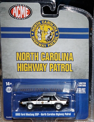 1993 ford mustang ssp north carolina foxbody diecast model car greenlight acme $7.99