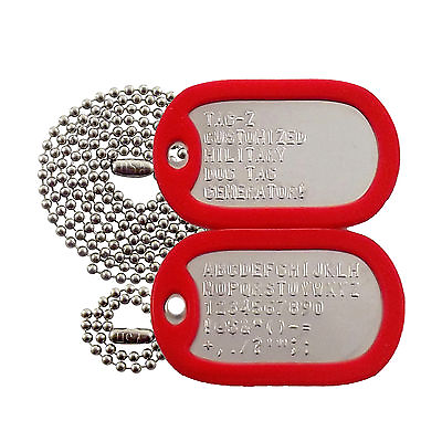 Custom Embossed Military Dog Tags 42 Silencer Colors Tag Z $8.99
