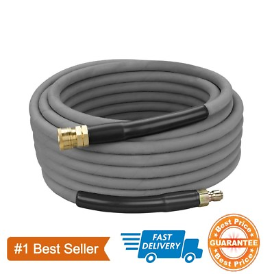 #ad 50#x27; Pressure Washer Hose Non Marking 4000 PSI 50 ft. Length Gray With Couplers $66.99