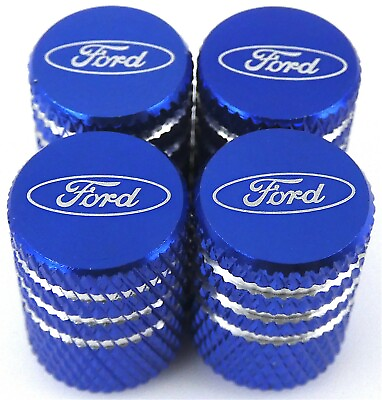 #ad 4x Ford Tire Valve Stem Caps For Car Truck Universal Fitting Blue $7.64