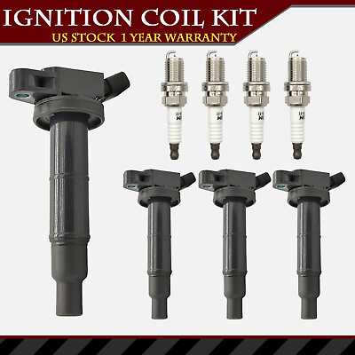 #ad 4PCS Ignition Coil amp; 4PCS Spark Plug for Toyota Camry Solara 2.4L 2002 2011 $63.99
