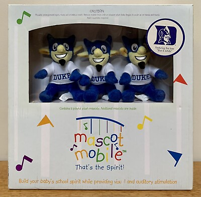 #ad Mascot Mobile DUKE BLUE DEVILS Musical Baby Mobile: NCAA • Blue amp; White Tune $129.95
