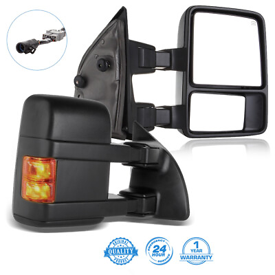 #ad LeftRIGHT For 1999 07 Ford F250 F350 F450 PowerHeatedSmoke Signal Tow Mirrors $106.99