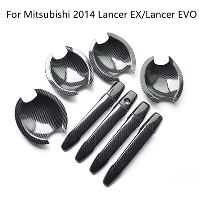 #ad For Mitsubishi 2014 Lancer EX Lancer EVO Carbon Fiber Door Handle CoversBowl $38.50