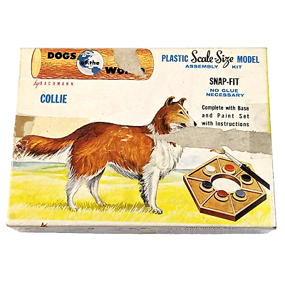 #ad Dogs of the World COLLIE Plastic Model Kit Complete 8000 100 Bachmann 1960#x27;s $19.99