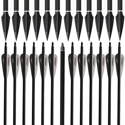 Archery 30quot; Carbon Arrows Practice amp; Hunting Arrowheads for Recurve Compound Bow $27.54