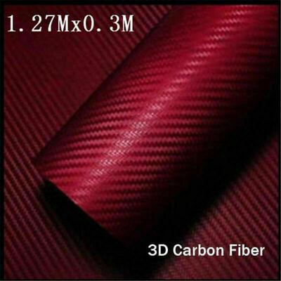 #ad #ad Luxury 3D Carbon Fiber Vinyl Wrap Sticker 1.27*0.3M Premium Matte Wine Red $8.58