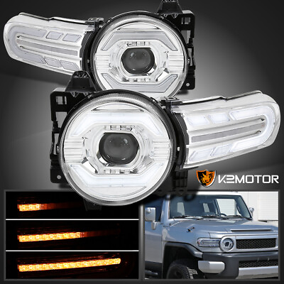 #ad Fits 2007 2014 Toyota FJ Cruiser LED Sequential Signal Projector Headlights Lamp $229.38