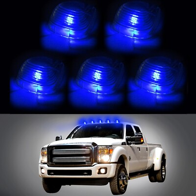 #ad 5x Clearance Cab Marker Lights Clear Lens 5x 12V LED Bulb For 99 16 Ford New $10.49