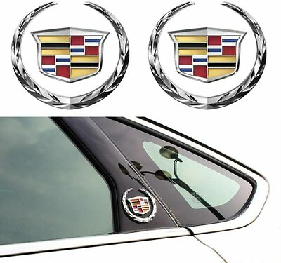 #ad NEW 2X For Cadillac Fender BADGE Marker Door Badge Emblem Car Decoration Sport V $17.98