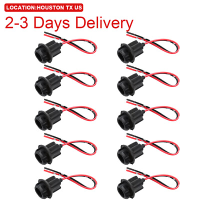 #ad US Location 10Pcs T10 194 2825 Wiring Harness Socket Extension Fit for Pigtail $9.99