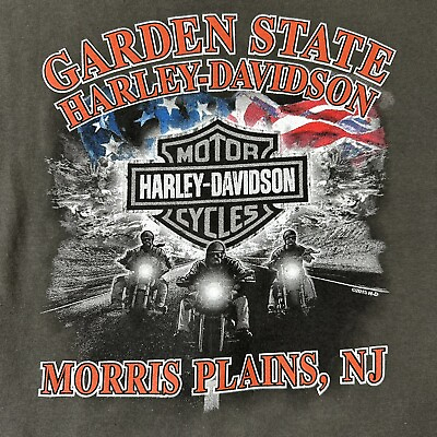 #ad Harley Davidson Shirt Mens Large Motorcycles Garden State Morris Plains NJ Tee $24.95