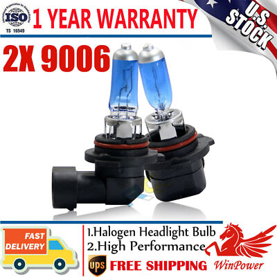 #ad Pair 9006 HB4 Halogen Xenon Headlight Super Brightness White Bulbs Low Beam Lamp $10.39