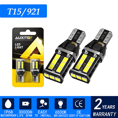 #ad 2X AUXITO Backup Reverse Lights 921 912 T15 LED 6000K White Bulb 1200LM 15LED $7.59