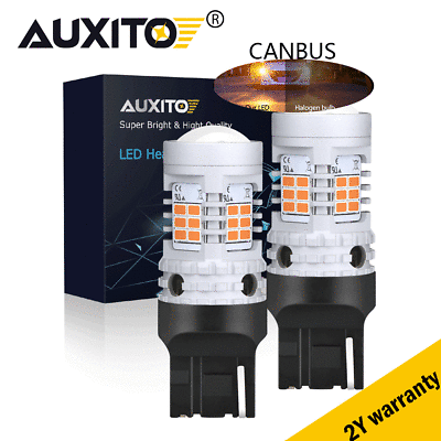 #ad 7440 CANBUS Error Free Yellow Amber LED Turn Signal Light Bulbs Anti Hyper Flash $17.47