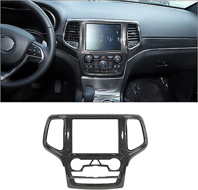 #ad #ad Carbon Fiber GPS Navigation Panel Cover Trim For Jeep Grand Cherokee 2014 2018 $55.99