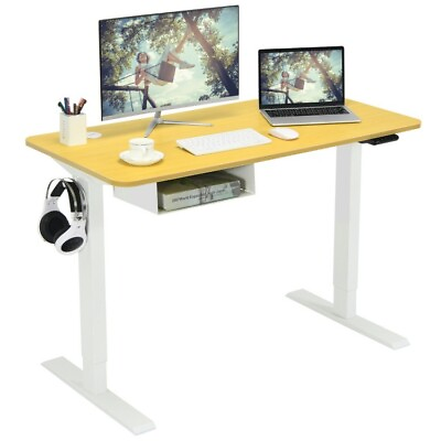 #ad Electric Office Standing Workstation Adjustable Desk W Control Panel amp; USB Port $248.54