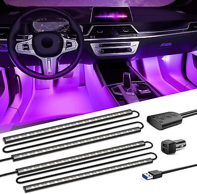 #ad SEALIGHT Under Dash Car Interior Atmosphere 8 RGB LED Lights Strip Neon Lighting $8.99