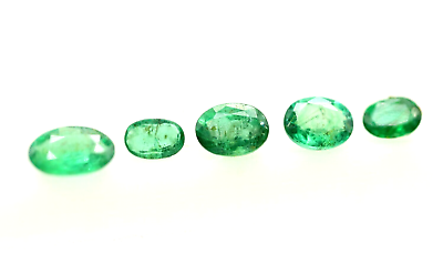 #ad 5 PCS Faceted Natural Emerald Oval Cut Zambia Earth Mined Loose Gemstone 3.07 Ct $110.20