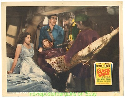 #ad THE BLACK SWAN LOBBY CARD size 11x14 Inch MOVIE POSTER 1942 Card #2 TYRONE POWER $250.00