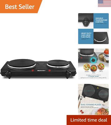 #ad Compact and Efficient Electric Double Burner: Ideal for Holiday Cooking $51.99