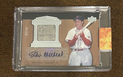 #ad 2005 Upper Deck Hall of Fame Essential Enshrinement Auto Patch Stan Musial 15 $129.00