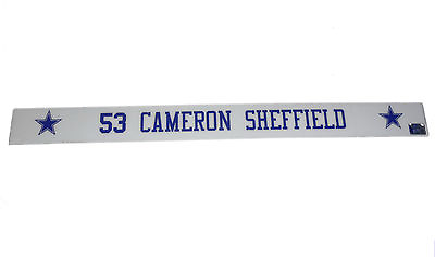 #ad CAMERON SHEFFIELD #53 GAME USED DALLAS COWBOYS STADIUM 36quot; LOCKER ROOM NAMEPLATE $69.99