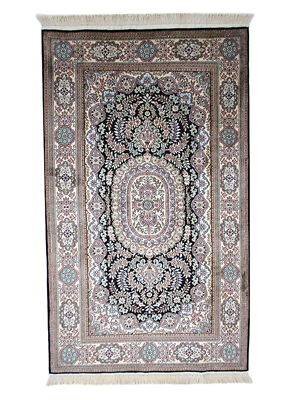 #ad Luxury Silk Soft Handmade Oriental Rug 3x5 Black Handmade Area Carpet Rug $593.50