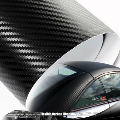 72quot; x 50quot; Flexible Carbon Fiber Vinyl Sheet with Adhesive Backing For Mazda $48.88