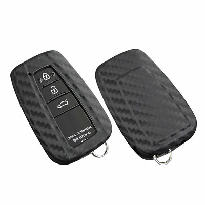 #ad Carbon Grain TPU Key keychain Fob Cover For Toyota Prius 2016 2020 Smart Remote $8.79