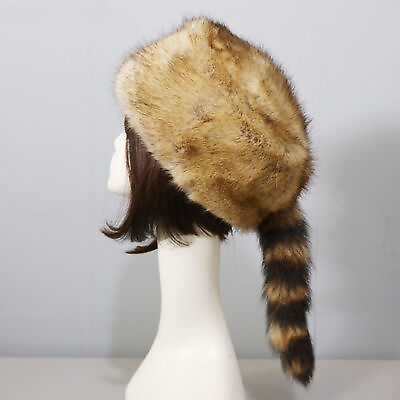 #ad Girls Hat Raccoon Tail Keep Warm Winter Thermal Ladies Cap Comfortable $13.95