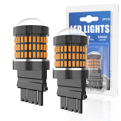 #ad 2x Yellow Amber 3157 3156 LED DRL Turn Signal Parking Light Blinker Corner Bulb $27.99