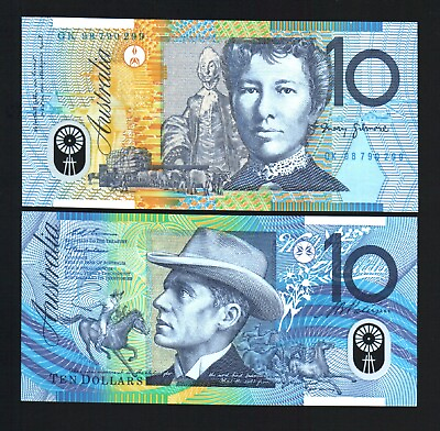 #ad Australia 10 DOLLARS P 52B 1998 POLYMER UNC Australian Horse Riding Hunter Money $50.00