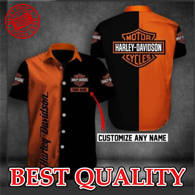 #ad Customize Name Harley Davidson Limited Edition Men#x27;s Hawaiian Shirt Full Size $31.90