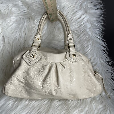 #ad Marc By Marc Jacobs Classic Q Baby Groove Cream Leather Satchel Bag Purse Flawed $60.00