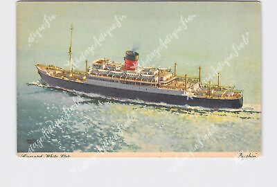 #ad PPC Postcard Cunard Ship White Star Parthia Artist Rendering #1 $5.00
