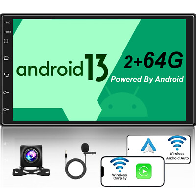 #ad 7 Inch 2GB64GB Android 13 CarPlay Car Stereo GPS Navigation Radio Double 2 DIN $67.90