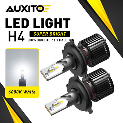 #ad AUXITO H4 9003 Headlight Bulbs Hi Low Beam Conversion LED Kit White Canbus 6000K $24.99