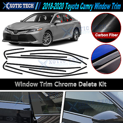 #ad #ad Chrome Delete Blackout Window Trim Vinyl Carbon Fiber Fit Toyota Camry 2018 2023 $38.98