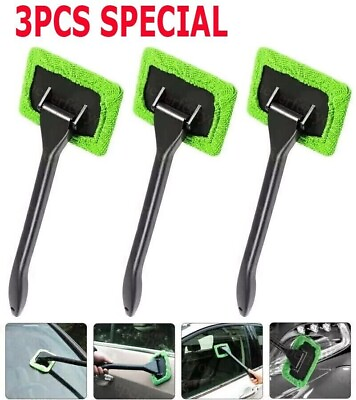 #ad 3 Pack Window Windshield Cleaning Tool Microfiber Car Wiper Cleaner Glass Brush $6.75