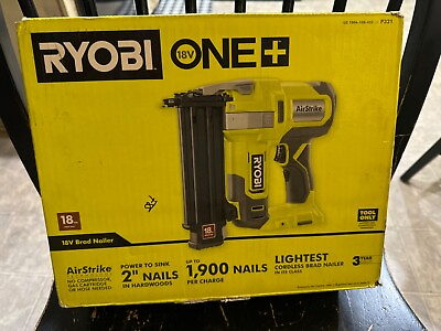#ad Ryobi One P321 18V Cordless AirStrike Brad Nailer 2quot; Nails Tool Only $79.00