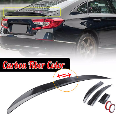 #ad For Honda Accord Civic Rear Trunk Lip Spoiler Wing For Universal Carbon Fiber $29.56