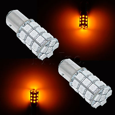 #ad 2x 1157 Dual Switching Mini Tail Stop Light Bulb 30 SMD LED YELLOW AMBER $23.99