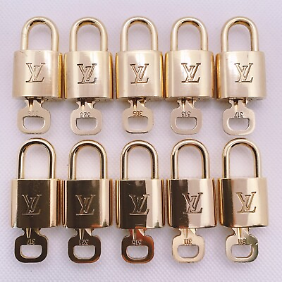 #ad 【 shiny】 Louis Vuitton Padlock Keys 10Set Brass Gold Accessories random $229.99