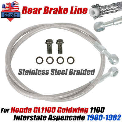 #ad For 80 82 Honda Goldwing 1100 GL1100 Interstate Aspencade Rear Brake Line Steel $36.65