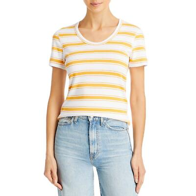 #ad Three Dots Womens Striped Scoop Neck Tee Pullover Top Shirt BHFO 4727 $6.99