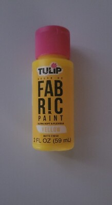#ad Paint Fabric By Tulip Matte Finish 2. oz Yellow Free Shipping $7.65